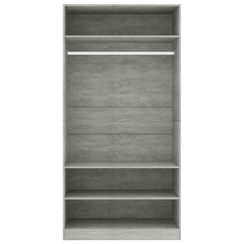 Szafa, szarość betonu, 100x50x200 cm, materiał drewnopochodny