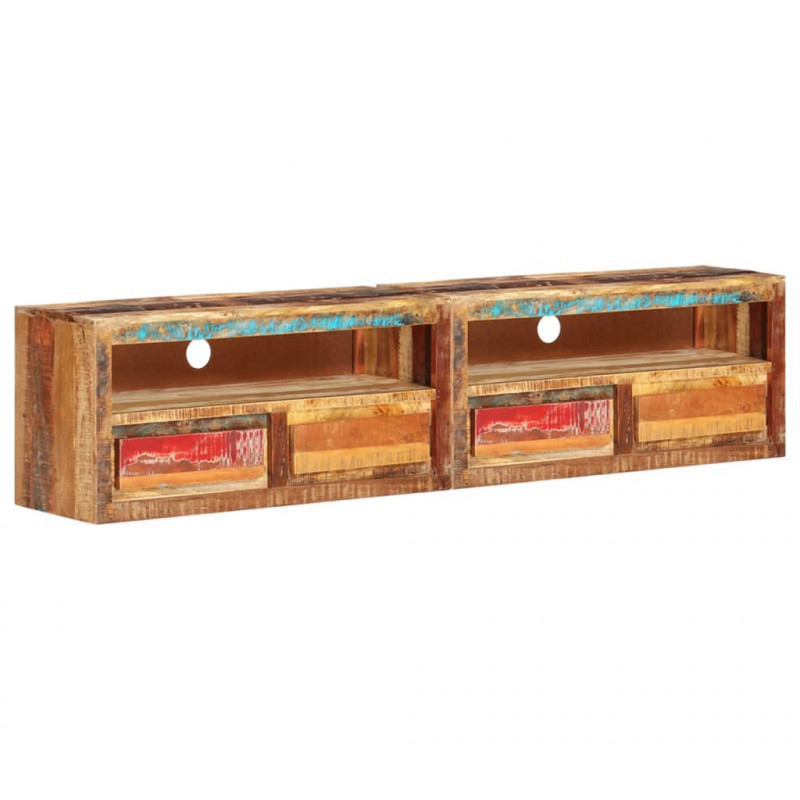 Szafki pod TV, 2 szt, 88x30x40 cm, lite drewno odzyskane