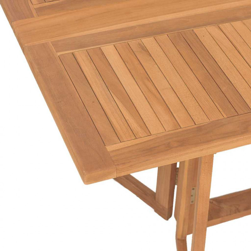 Zestaw do jadalni w ogrodzie 7 pcs Brązowy Lite drewno teakowe
