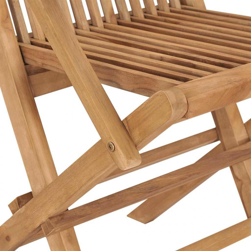 Zestaw do jadalni w ogrodzie 7 pcs Brązowy Lite drewno teakowe