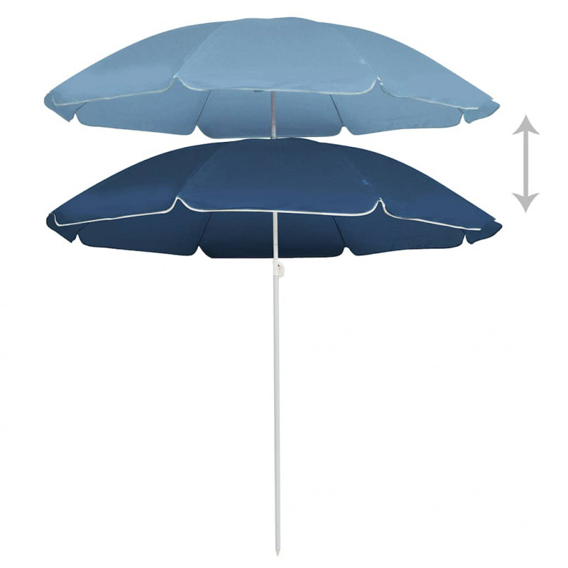 Parasol ogrodowy na stalowym słupku, niebieski, 180 cm