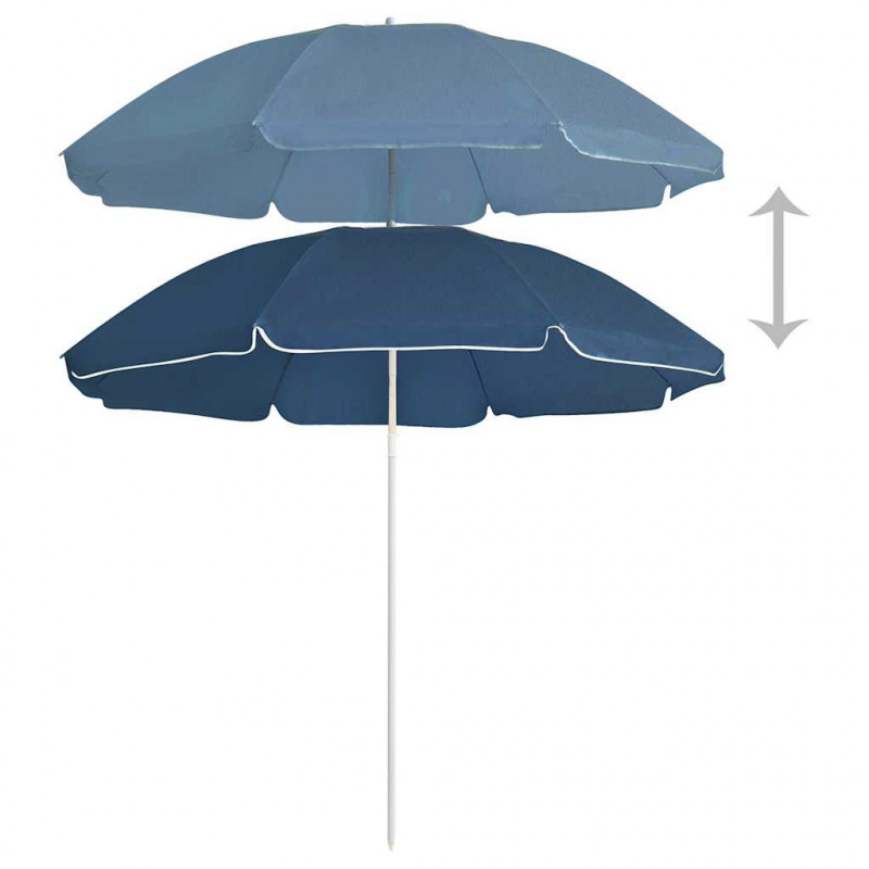 Parasol ogrodowy na stalowym słupku, niebieski, 180 cm