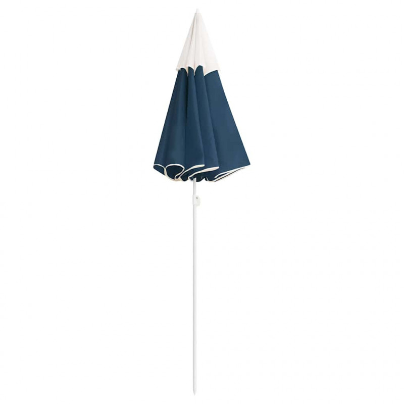 Parasol ogrodowy na stalowym słupku, niebieski, 180 cm