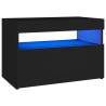 Szafka pod TV z oświetleniem LED, czarna, 60x35x40 cm