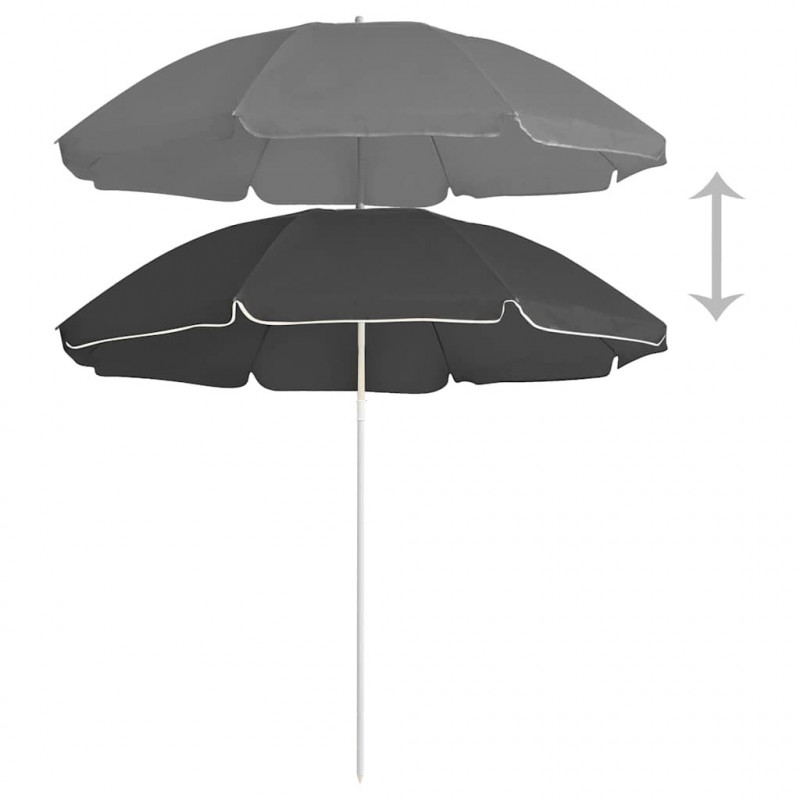 Parasol ogrodowy na stalowym słupku, antracytowy, 180 cm
