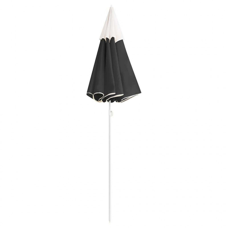 Parasol ogrodowy na stalowym słupku, antracytowy, 180 cm