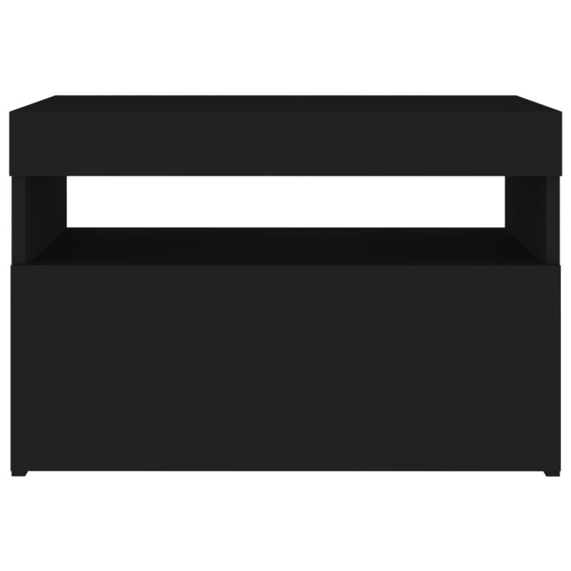 Szafka pod TV z oświetleniem LED, czarna, 60x35x40 cm