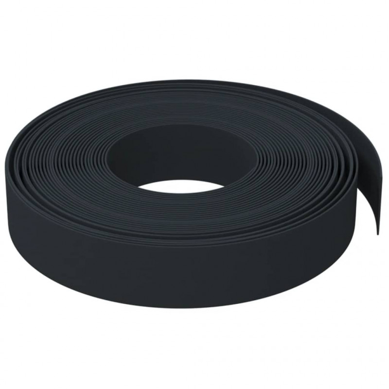 Obrzeża ogrodowe, 3 szt., czarne, 10 m, 10 cm, polietylen