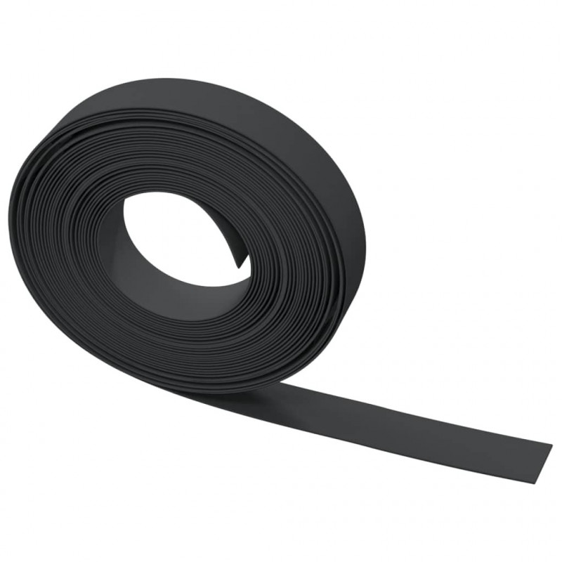 Obrzeża ogrodowe, 3 szt., czarne, 10 m, 10 cm, polietylen