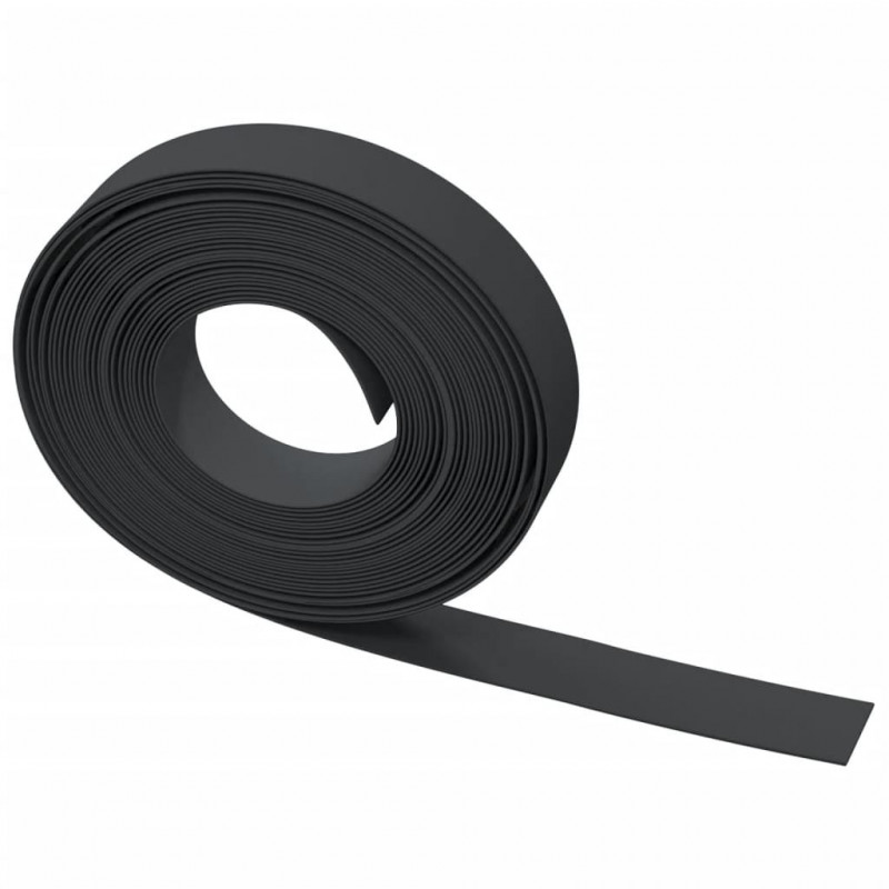 Obrzeża ogrodowe, 5 szt., czarne, 10 m, 10 cm, polietylen