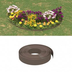 Obrzeża ogrodowe, 3 szt., brązowe, 10 m, 10 cm, polietylen