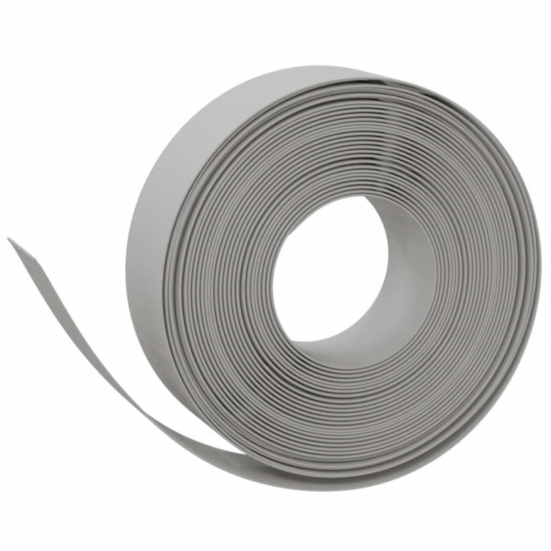 Obrzeża ogrodowe, 2 szt., szare, 10 m, 15 cm, polietylen
