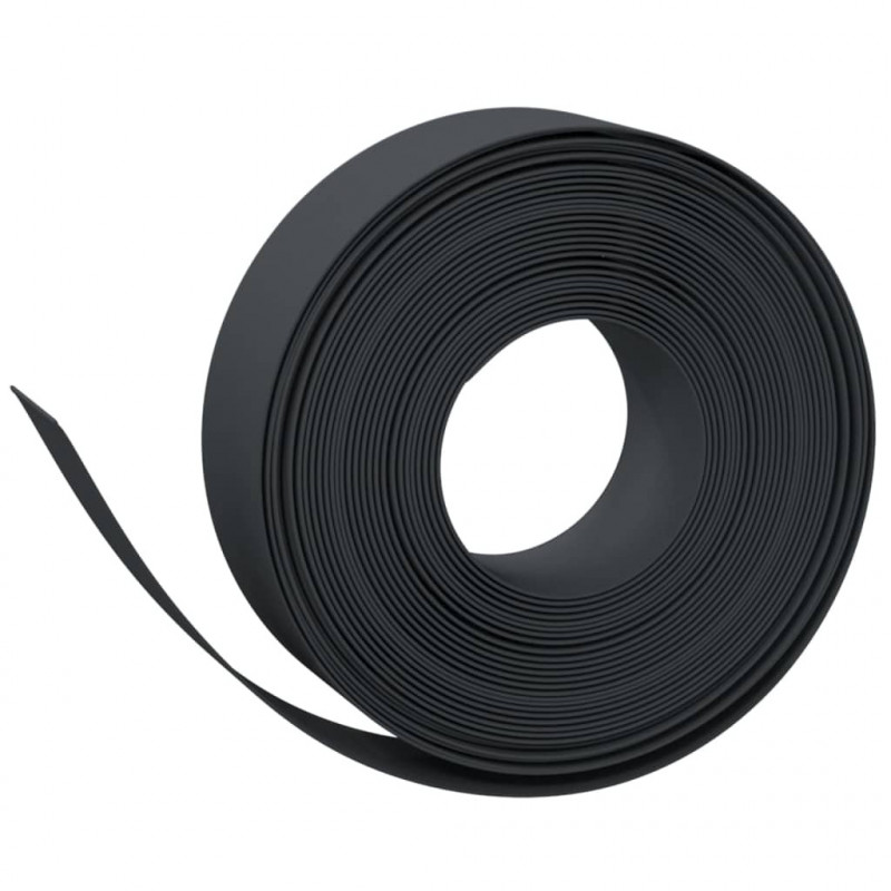 Obrzeża ogrodowe, 2 szt., czarne, 10 m, 15 cm, polietylen