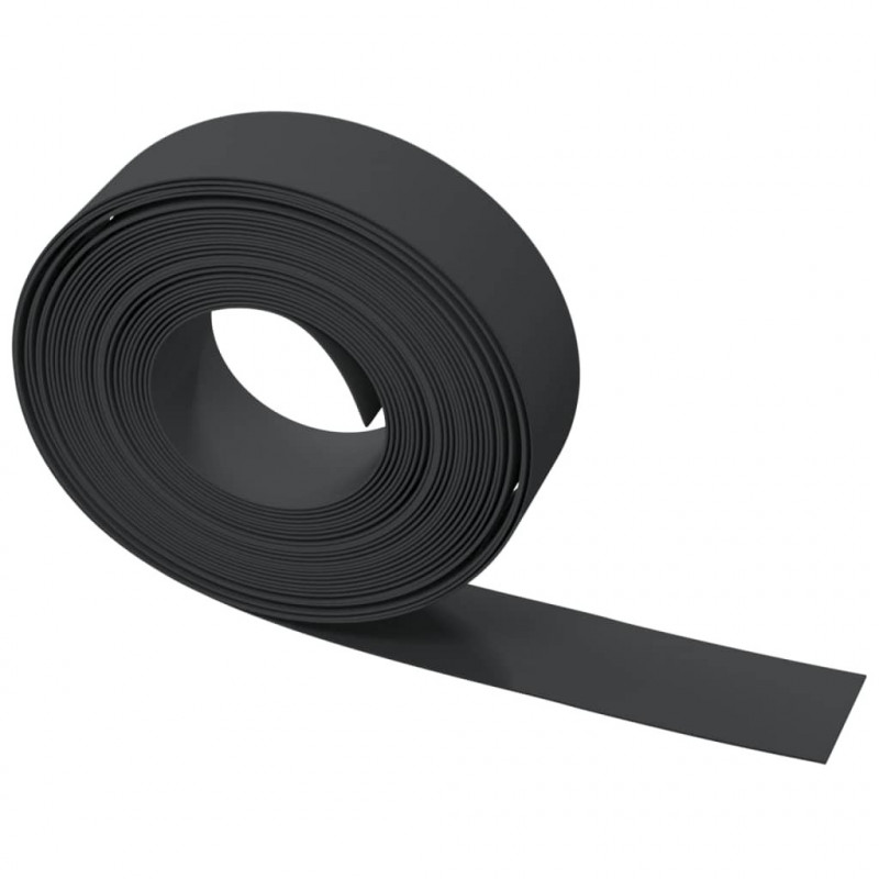 Obrzeża ogrodowe, 2 szt., czarne, 10 m, 15 cm, polietylen
