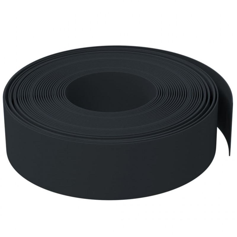 Obrzeża ogrodowe, 4 szt., czarne, 10 m, 15 cm, polietylen