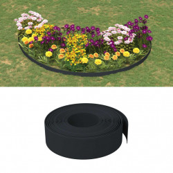 Obrzeża ogrodowe, 5 szt., czarne, 10 m, 15 cm, polietylen