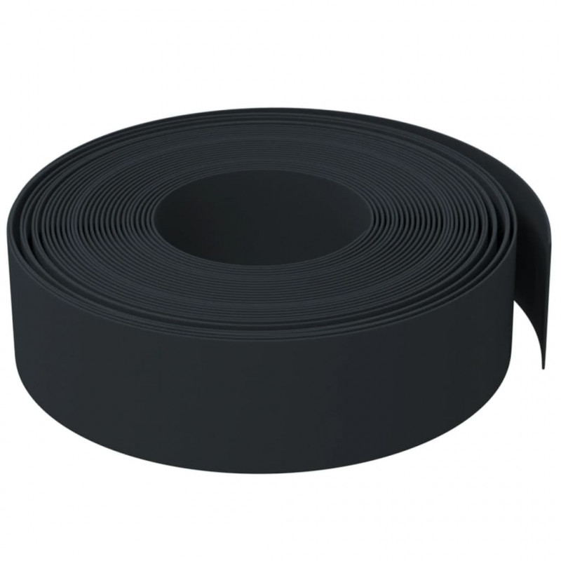 Obrzeża ogrodowe, 5 szt., czarne, 10 m, 15 cm, polietylen