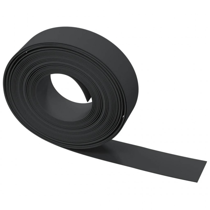 Obrzeża ogrodowe, 5 szt., czarne, 10 m, 15 cm, polietylen