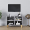 Szafka TV z drewnianymi nóżkami, szarość betonu, 69,5x30x50 cm