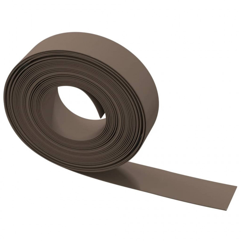 Obrzeża ogrodowe, 4 szt., brązowe, 10 m, 15 cm, polietylen
