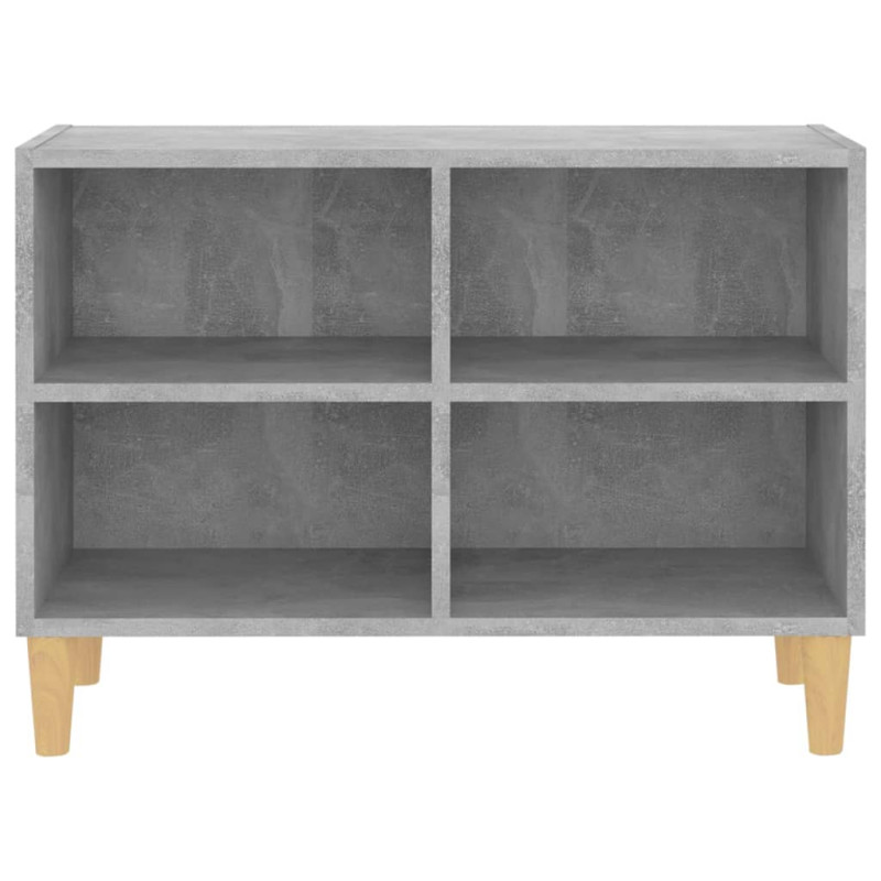 Szafka TV z drewnianymi nóżkami, szarość betonu, 69,5x30x50 cm