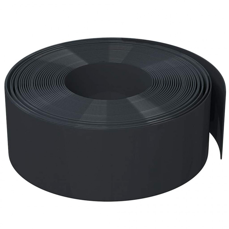 Obrzeża ogrodowe, 2 szt., czarne, 10 m, 20 cm, polietylen