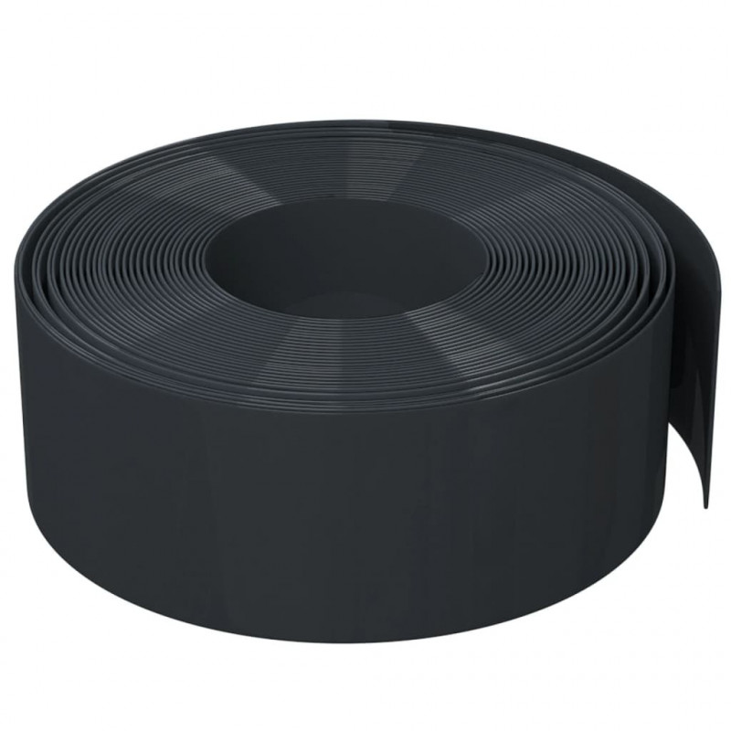 Obrzeża ogrodowe, 3 szt., czarne, 10 m, 20 cm, polietylen