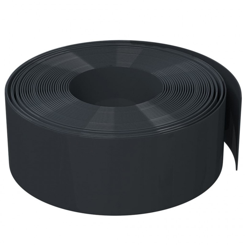 Obrzeża ogrodowe, 5 szt., czarne, 10 m, 20 cm, polietylen