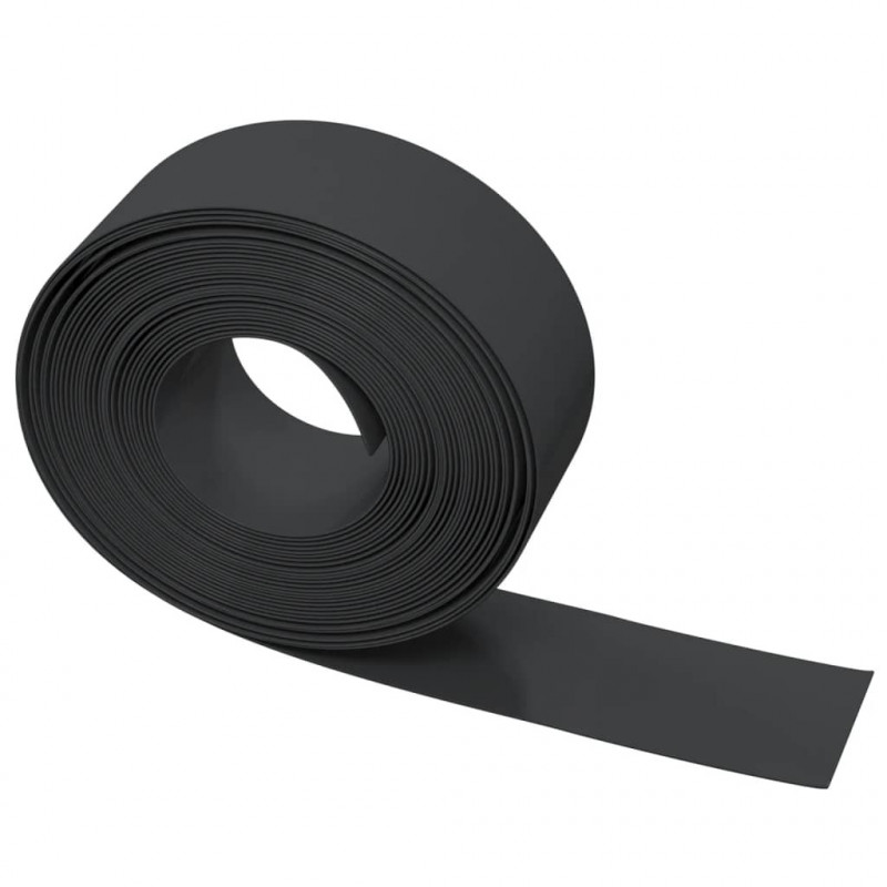 Obrzeża ogrodowe, 5 szt., czarne, 10 m, 20 cm, polietylen