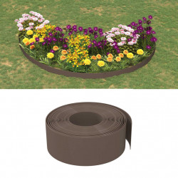 Obrzeża ogrodowe, 2 szt., brązowe, 10 m, 20 cm, polietylen