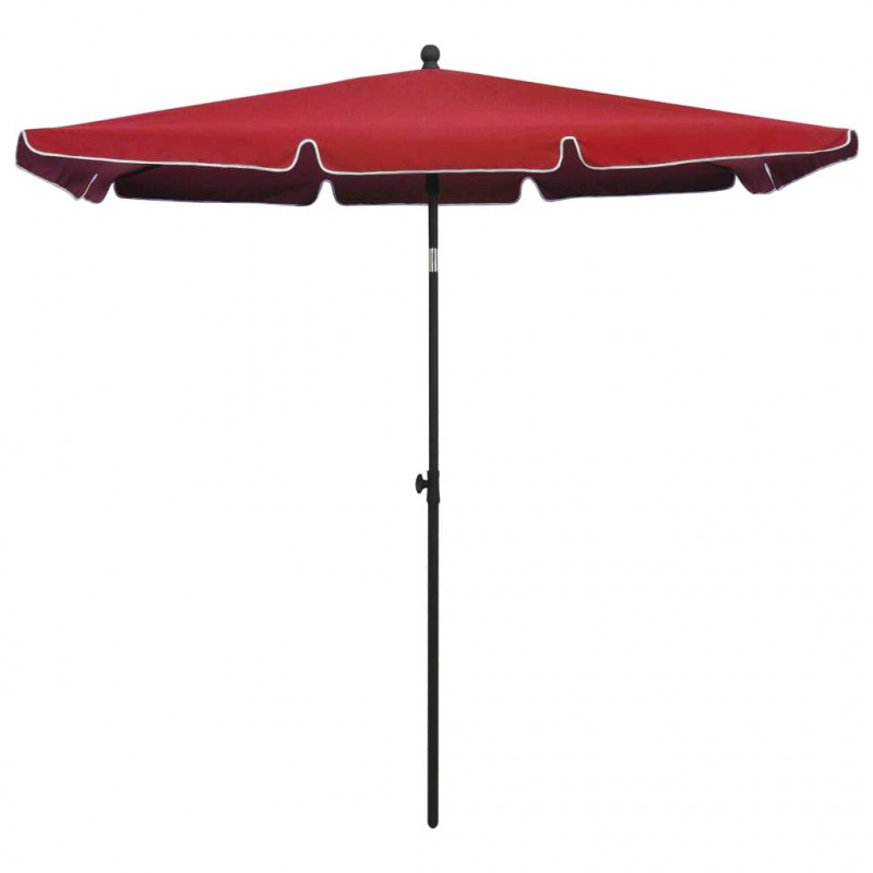 Parasol ogrodowy na słupku, 210x140 cm, bordowy