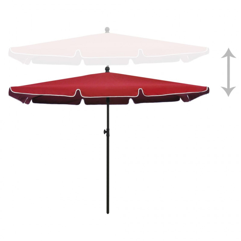 Parasol ogrodowy na słupku, 210x140 cm, bordowy