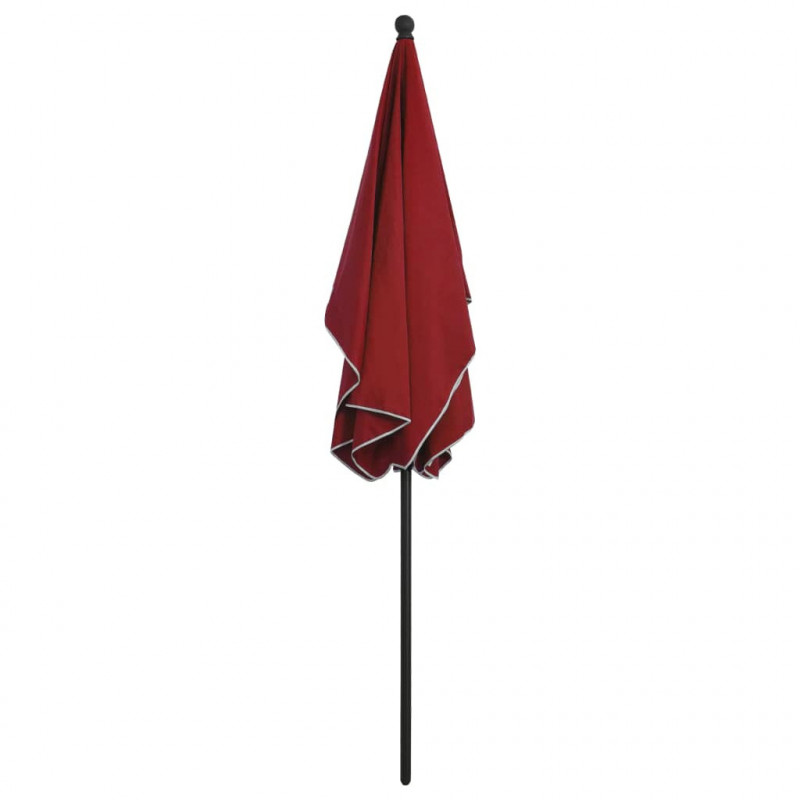 Parasol ogrodowy na słupku, 210x140 cm, bordowy