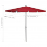 Parasol ogrodowy na słupku, 210x140 cm, bordowy
