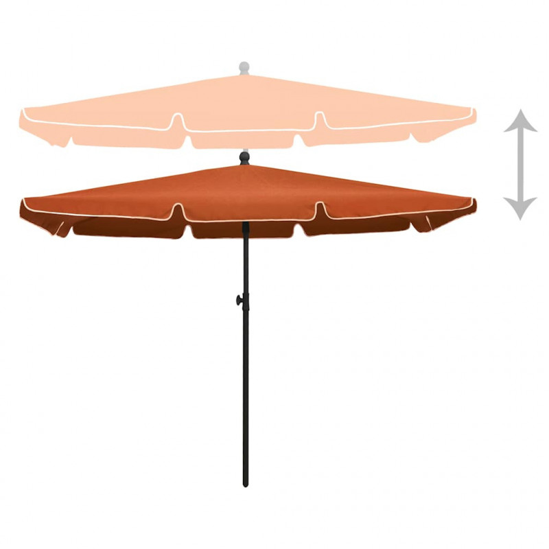 Parasol ogrodowy na słupku, 210x140 cm, terakota
