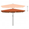 Parasol ogrodowy na słupku, 210x140 cm, terakota
