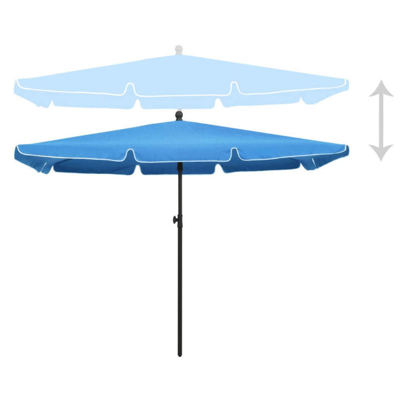 Parasol ogrodowy na słupku, 210x140 cm, lazurowy