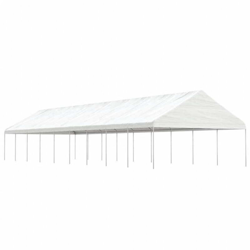 Namiot ogrodowy z dachem, biały, 20,07x5,88x3,75 m, polietylen