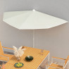 Półokrągły parasol ogrodowy na słupku, 180x90 cm, piaskowy