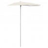 Półokrągły parasol ogrodowy na słupku, 180x90 cm, piaskowy