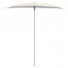 Półokrągły parasol ogrodowy na słupku, 180x90 cm, piaskowy