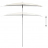 Półokrągły parasol ogrodowy na słupku, 180x90 cm, piaskowy