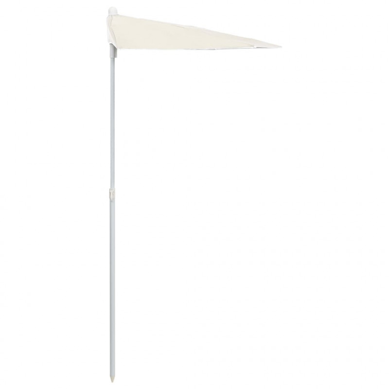 Półokrągły parasol ogrodowy na słupku, 180x90 cm, piaskowy