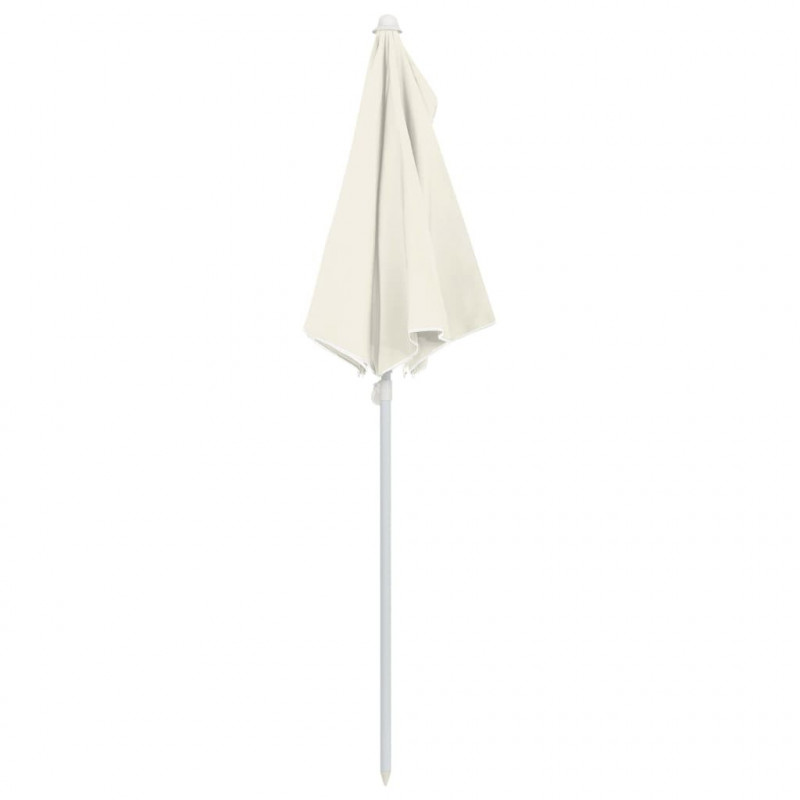 Półokrągły parasol ogrodowy na słupku, 180x90 cm, piaskowy