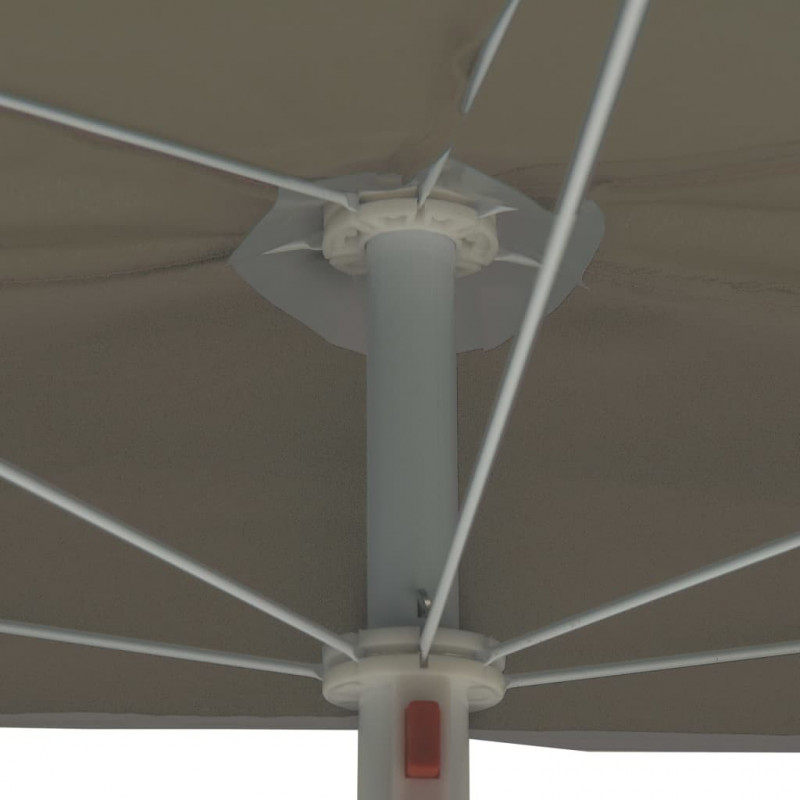 Półokrągły parasol ogrodowy na słupku, 180x90 cm, piaskowy