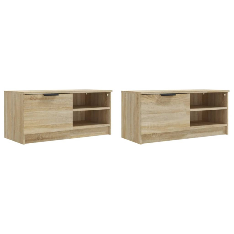 Szafki pod TV, 2 szt., dąb sonoma, 80x35x36,5 cm