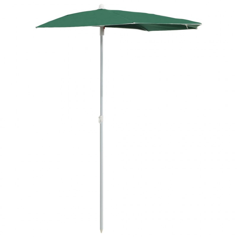 Półokrągły parasol ogrodowy na słupku, 180x90 cm, zielony