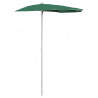 Półokrągły parasol ogrodowy na słupku, 180x90 cm, zielony