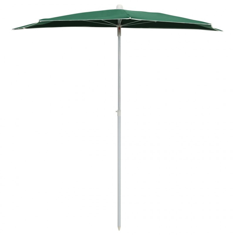 Półokrągły parasol ogrodowy na słupku, 180x90 cm, zielony