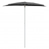 Półokrągły parasol ogrodowy na słupku, 180x90 cm, antracytowy